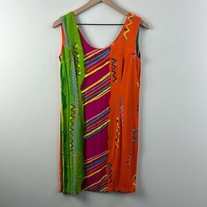Jams World Multicolor Sleeveless Mini Dress Womens Size 7 Vintage
